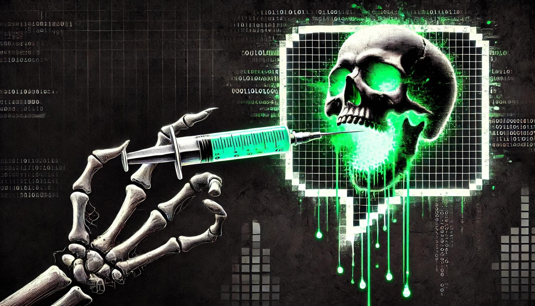 AI prompt injection syringe poison skull