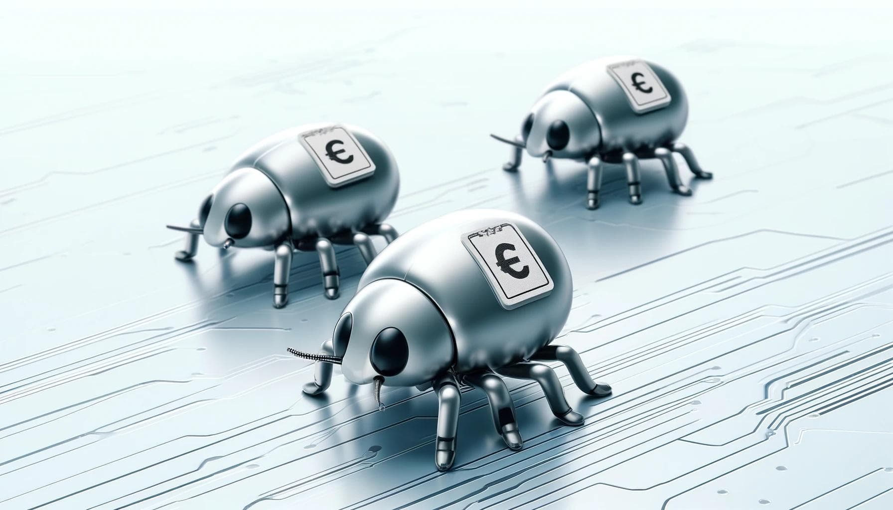 Bugs with euro symbols on their backs